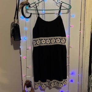 Black dress with crochet design